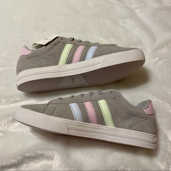 Adidas Daily 2.0 Pastel Gray/Pink/Blue Sneakers - Picture 3 of 8
